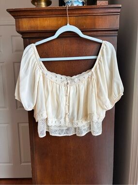AND NOW THIS Lace Layered Top L